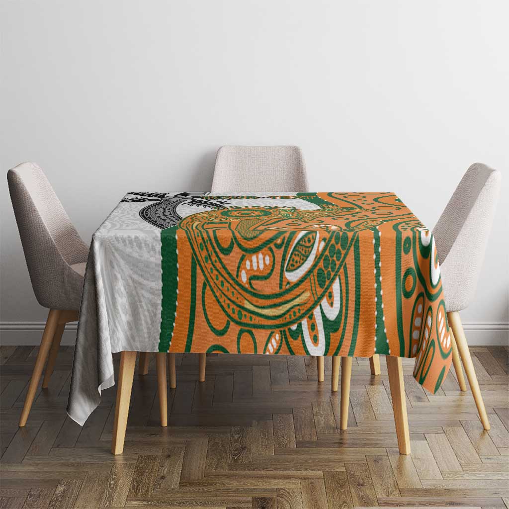 Custom Fiji And Australia Rugby Tablecloth Fijian Palm Tree Mix Aussie Kangaroo LT14 - Polynesian Pride