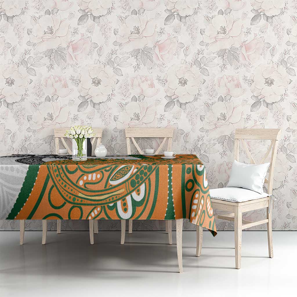 Custom Fiji And Australia Rugby Tablecloth Fijian Palm Tree Mix Aussie Kangaroo LT14 - Polynesian Pride