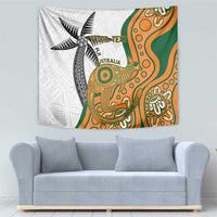 Custom Fiji And Australia Rugby Tapestry Fijian Palm Tree Mix Aussie Kangaroo LT14 - Polynesian Pride