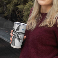 Fiji And Australia Rugby Tumbler Cup Fijian Palm Tree Mix Aussie Kangaroo LT14 - Polynesian Pride