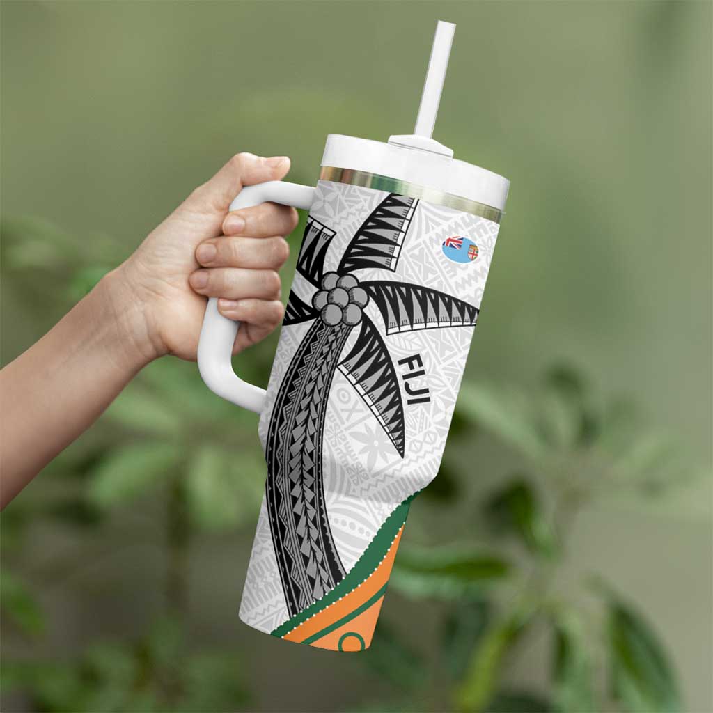 Fiji And Australia Rugby Tumbler With Handle Fijian Palm Tree Mix Aussie Kangaroo LT14 - Polynesian Pride