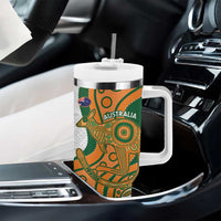 Fiji And Australia Rugby Tumbler With Handle Fijian Palm Tree Mix Aussie Kangaroo LT14 - Polynesian Pride