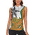 Custom Fiji And Australia Rugby Women Sleeveless Polo Shirt Fijian Palm Tree Mix Aussie Kangaroo