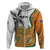 Custom Fiji And Australia Rugby Zip Hoodie Fijian Palm Tree Mix Aussie Kangaroo