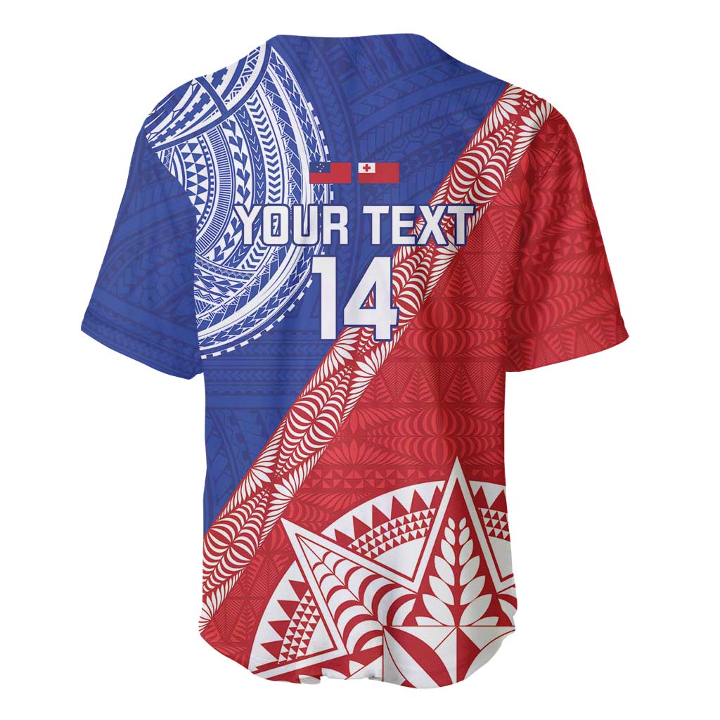 Tonga and Samoa Rugby Custom Baseball Jersey Ikale Tahi Manu Samoa Together LT14 - Polynesian Pride
