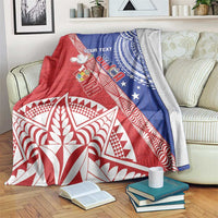 Tonga and Samoa Rugby Custom Blanket Ikale Tahi Manu Samoa Together LT14 Red - Polynesian Pride