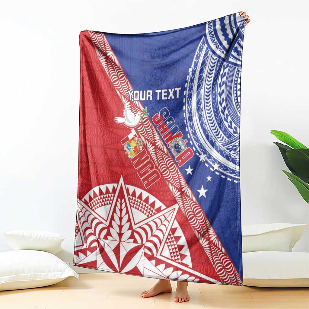 Tonga and Samoa Rugby Custom Blanket Ikale Tahi Manu Samoa Together LT14 - Polynesian Pride