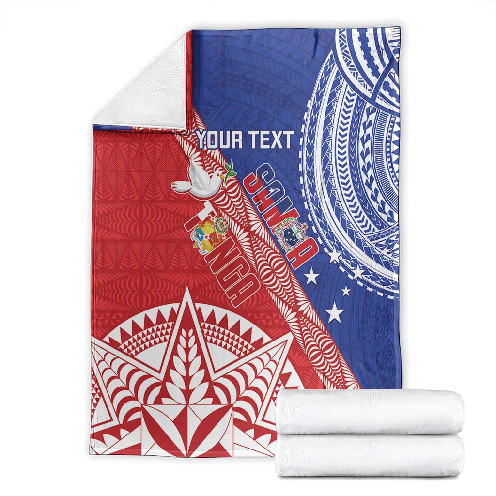Tonga and Samoa Rugby Custom Blanket Ikale Tahi Manu Samoa Together LT14 - Polynesian Pride