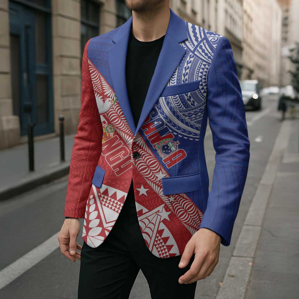 Tonga and Samoa Rugby Custom Blazer Ikale Tahi Manu Samoa Together LT14 - Polynesian Pride