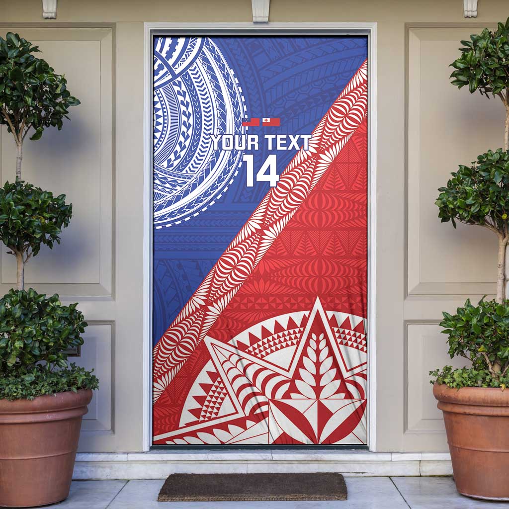 Tonga and Samoa Rugby Custom Door Cover Ikale Tahi Manu Samoa Together LT14 Red - Polynesian Pride