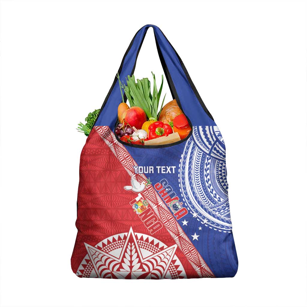 Tonga and Samoa Rugby Custom Grocery Bag Ikale Tahi Manu Samoa Together LT14 1-pack One Size Red - Polynesian Pride