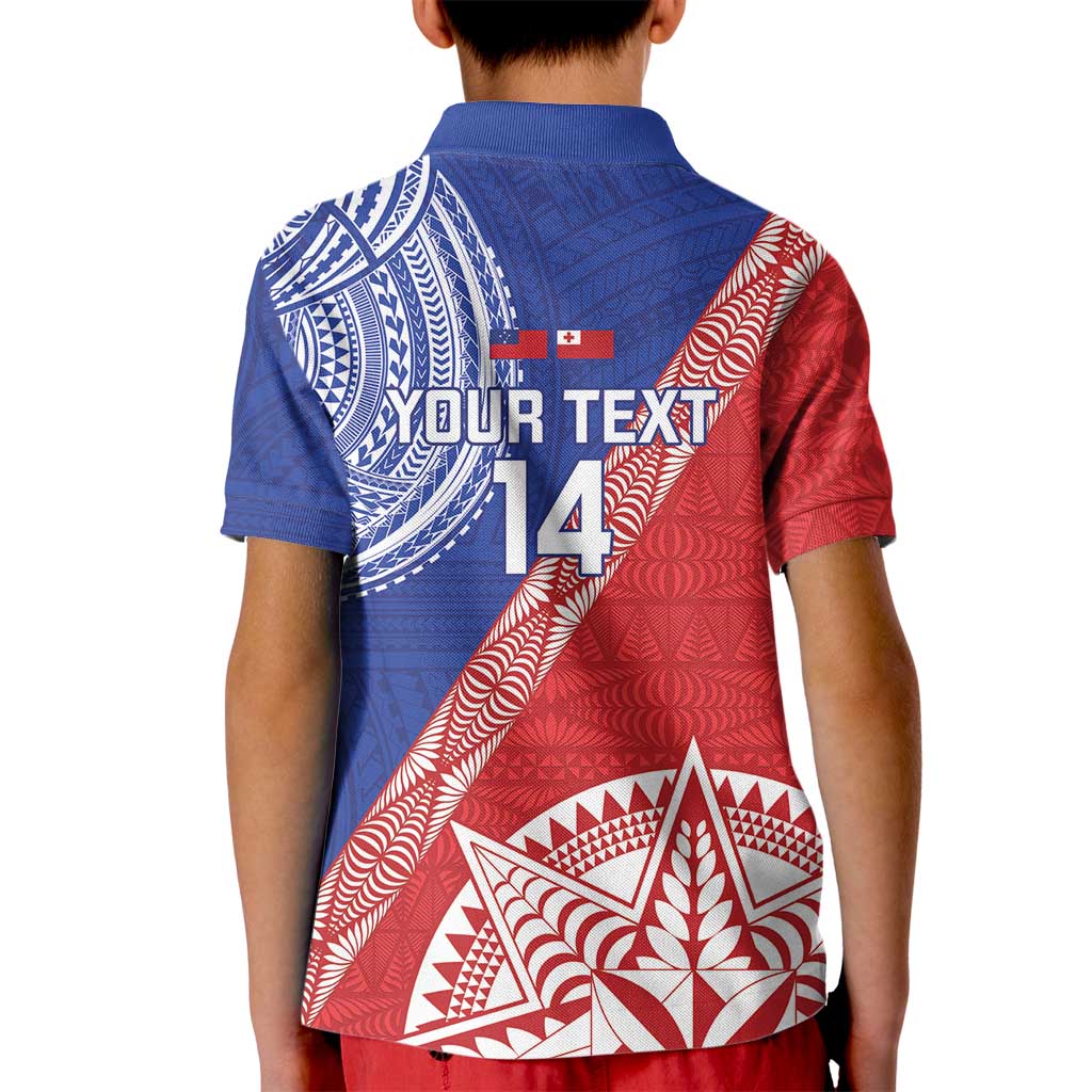 Tonga and Samoa Rugby Custom Kid Polo Shirt Ikale Tahi Manu Samoa Together LT14 - Polynesian Pride