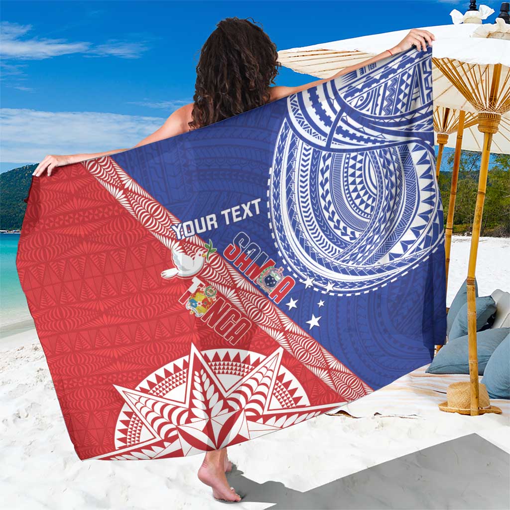 Tonga and Samoa Rugby Custom Sarong Ikale Tahi Manu Samoa Together LT14 One Size 44 x 66 inches Red - Polynesian Pride