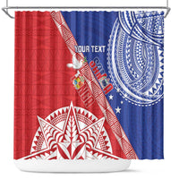 Tonga and Samoa Rugby Custom Shower Curtain Ikale Tahi Manu Samoa Together LT14 Red - Polynesian Pride