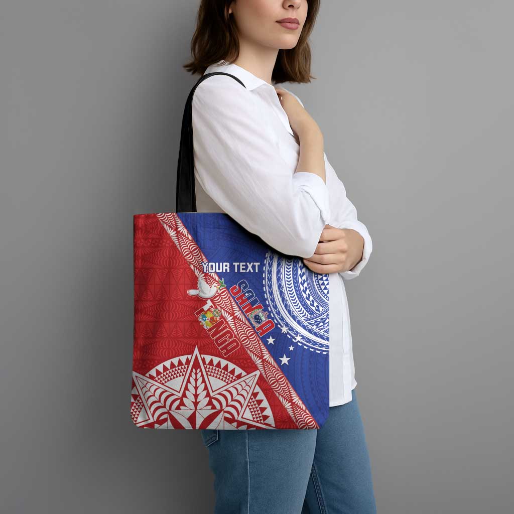 Tonga and Samoa Rugby Custom Tote Bag Ikale Tahi Manu Samoa Together LT14 - Polynesian Pride