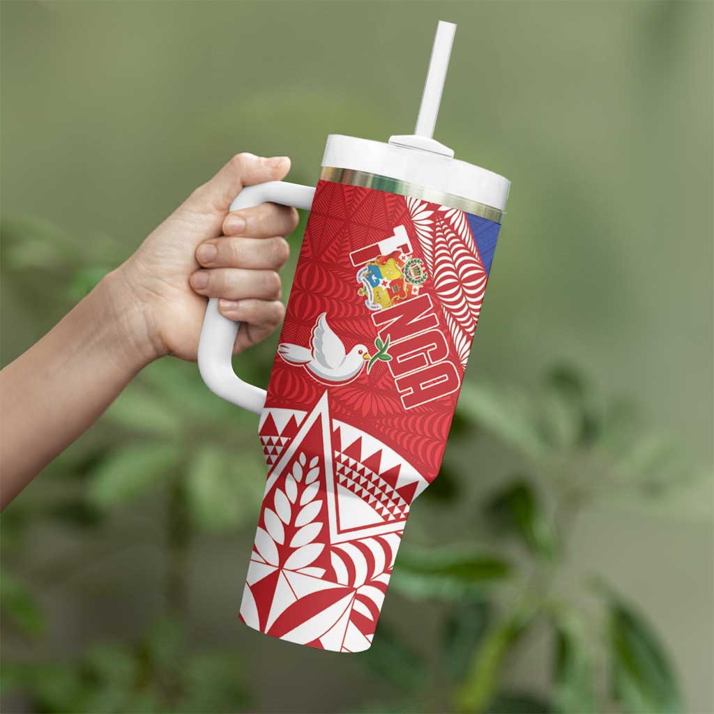 Tonga and Samoa Rugby Tumbler With Handle Ikale Tahi Manu Samoa Together LT14 - Polynesian Pride