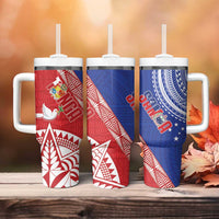 Tonga and Samoa Rugby Tumbler With Handle Ikale Tahi Manu Samoa Together LT14 - Polynesian Pride