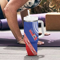 Tonga and Samoa Rugby Tumbler With Handle Ikale Tahi Manu Samoa Together LT14 - Polynesian Pride