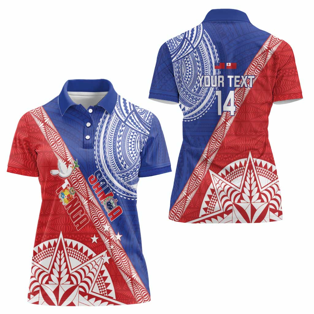Tonga and Samoa Rugby Custom Women Polo Shirt Ikale Tahi Manu Samoa Together LT14 - Polynesian Pride