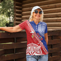 Tonga and Samoa Rugby Custom Women Polo Shirt Ikale Tahi Manu Samoa Together LT14 - Polynesian Pride