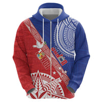 Tonga and Samoa Rugby Custom Zip Hoodie Ikale Tahi Manu Samoa Together LT14 - Polynesian Pride