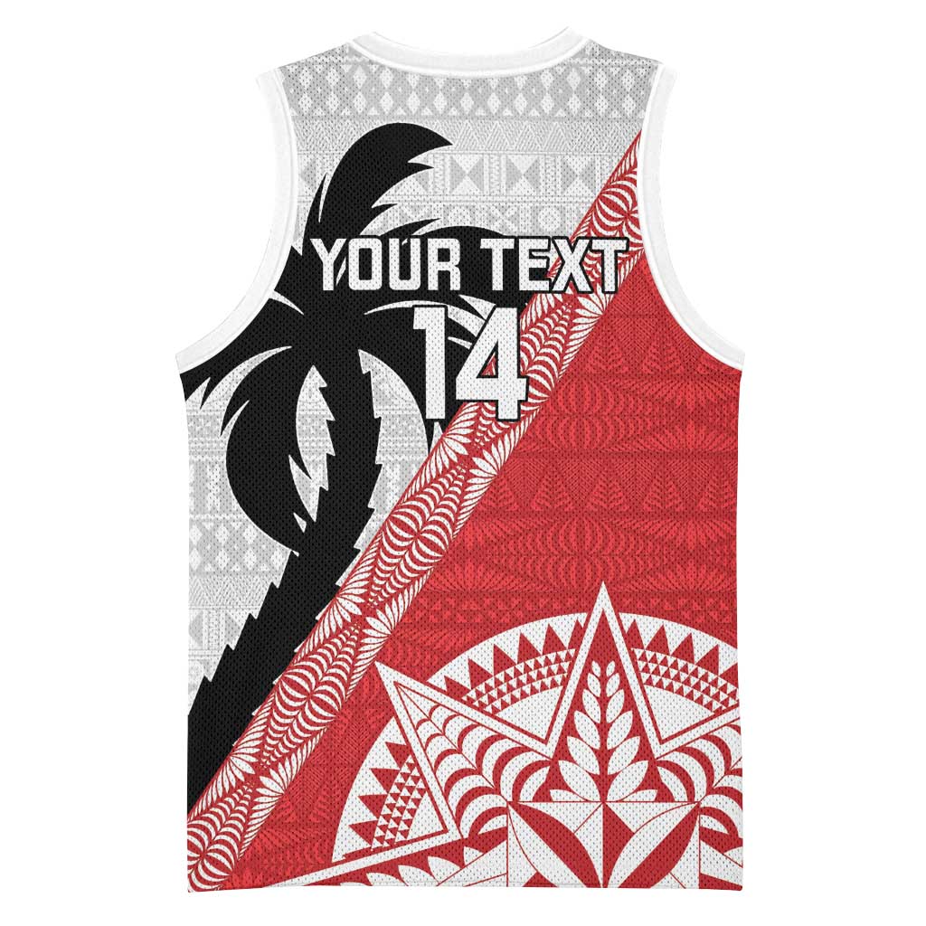 Fiji and Tonga Rugby Custom Basketball Jersey Flying Fijians Ikale Tahi Together Pacific LT14 - Polynesian Pride