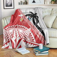 Fiji and Tonga Rugby Custom Blanket Flying Fijians Ikale Tahi Together Pacific LT14 Red - Polynesian Pride