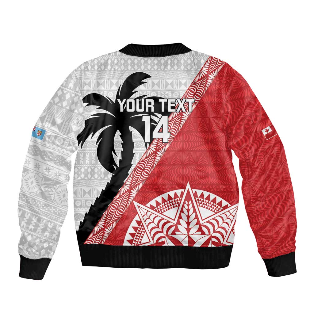 Fiji and Tonga Rugby Custom Bomber Jacket Flying Fijians Ikale Tahi Together Pacific LT14 - Polynesian Pride