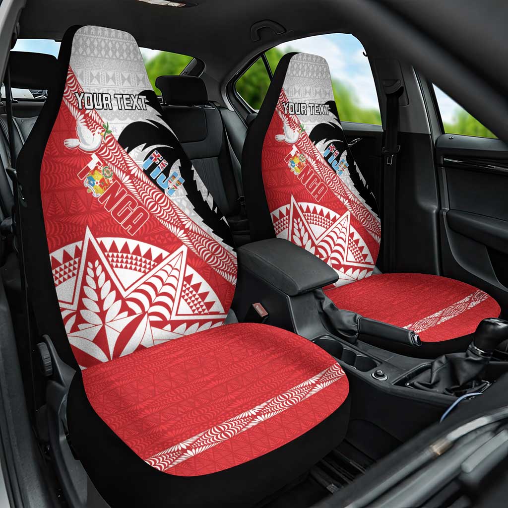 Fiji and Tonga Rugby Custom Car Seat Cover Flying Fijians Ikale Tahi Together Pacific LT14 One Size Red - Polynesian Pride