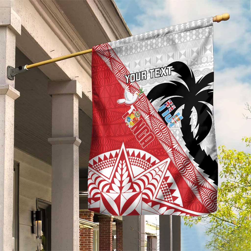 Fiji and Tonga Rugby Custom Garden Flag Flying Fijians Ikale Tahi Together Pacific LT14 House Flag Red - Polynesian Pride