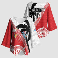 Fiji and Tonga Rugby Custom Kimono Sleeve Blouse Flying Fijians Ikale Tahi Together Pacific LT14 - Polynesian Pride