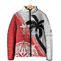 Fiji and Tonga Rugby Custom Padded Jacket Flying Fijians Ikale Tahi Together Pacific LT14 - Polynesian Pride