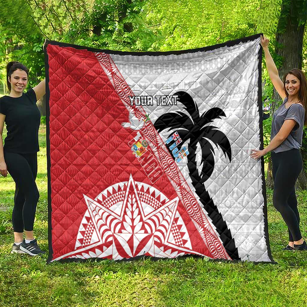 Fiji and Tonga Rugby Custom Quilt Flying Fijians Ikale Tahi Together Pacific LT14 - Polynesian Pride