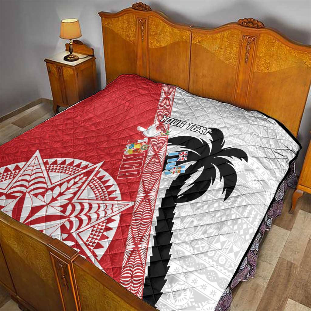 Fiji and Tonga Rugby Custom Quilt Flying Fijians Ikale Tahi Together Pacific LT14 - Polynesian Pride