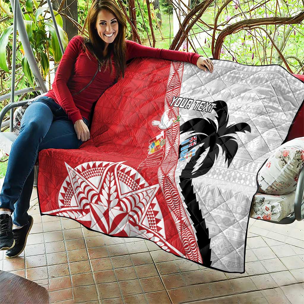 Fiji and Tonga Rugby Custom Quilt Flying Fijians Ikale Tahi Together Pacific LT14 - Polynesian Pride