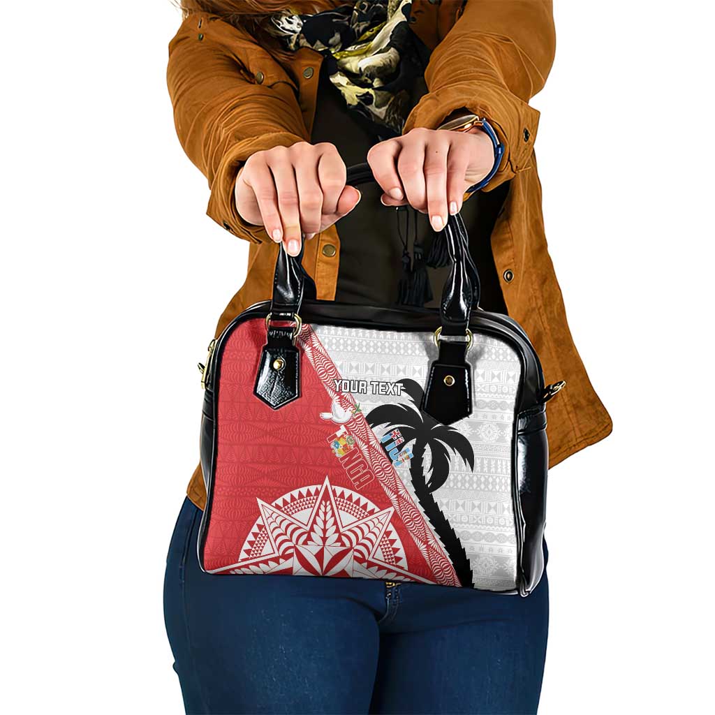 Fiji and Tonga Rugby Custom Shoulder Handbag Flying Fijians Ikale Tahi Together Pacific LT14 One Size Red - Polynesian Pride