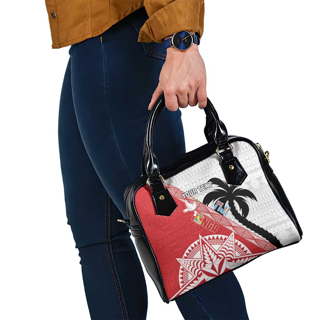 Fiji and Tonga Rugby Custom Shoulder Handbag Flying Fijians Ikale Tahi Together Pacific LT14 - Polynesian Pride