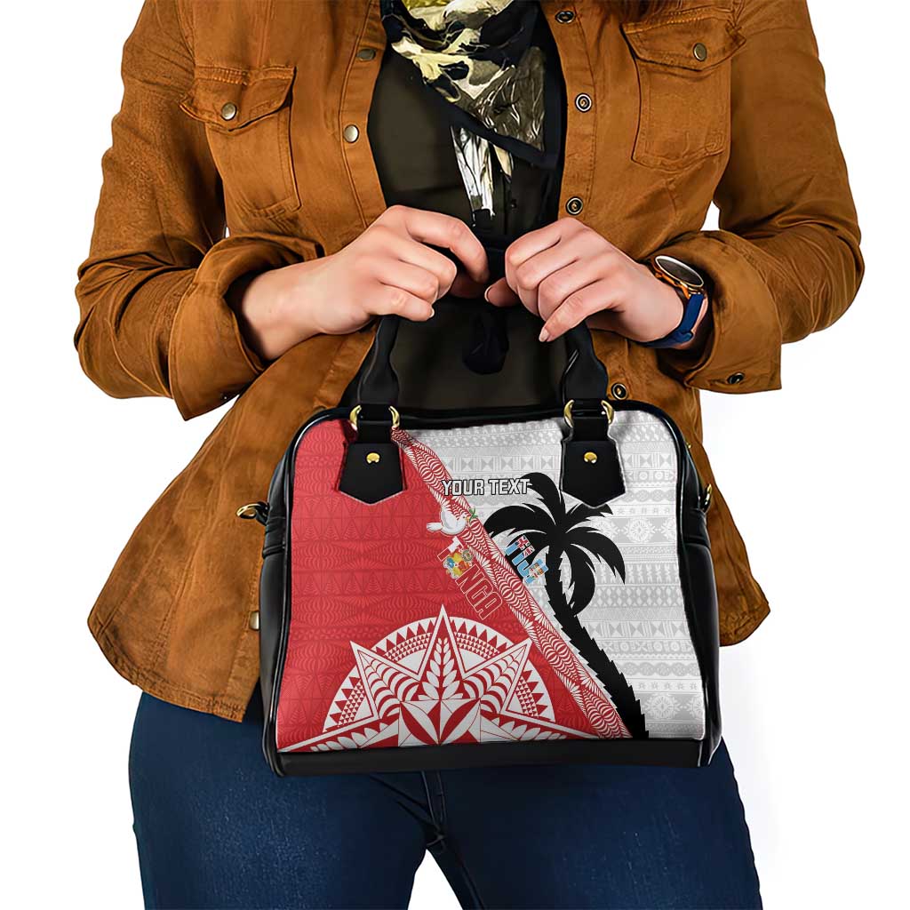 Fiji and Tonga Rugby Custom Shoulder Handbag Flying Fijians Ikale Tahi Together Pacific LT14 - Polynesian Pride
