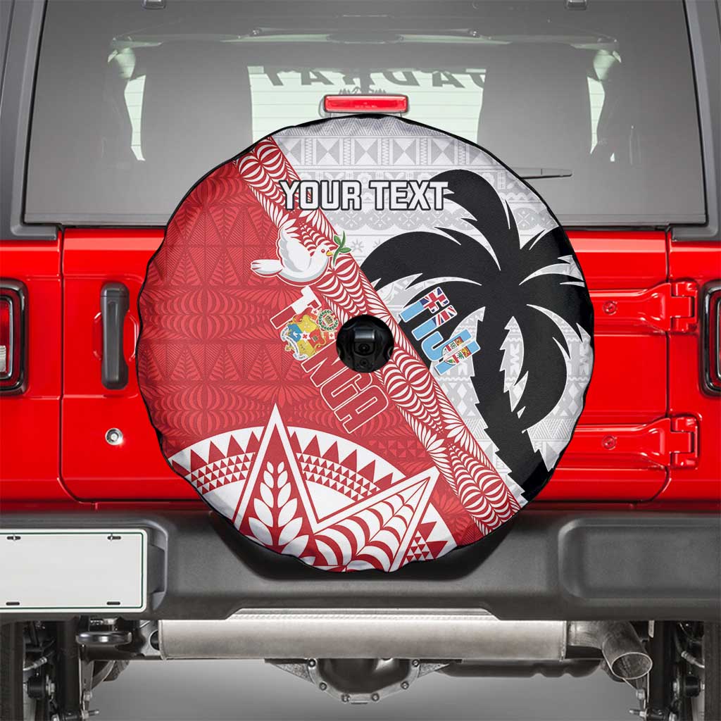 Fiji and Tonga Rugby Custom Spare Tire Cover Flying Fijians Ikale Tahi Together Pacific LT14 - Polynesian Pride