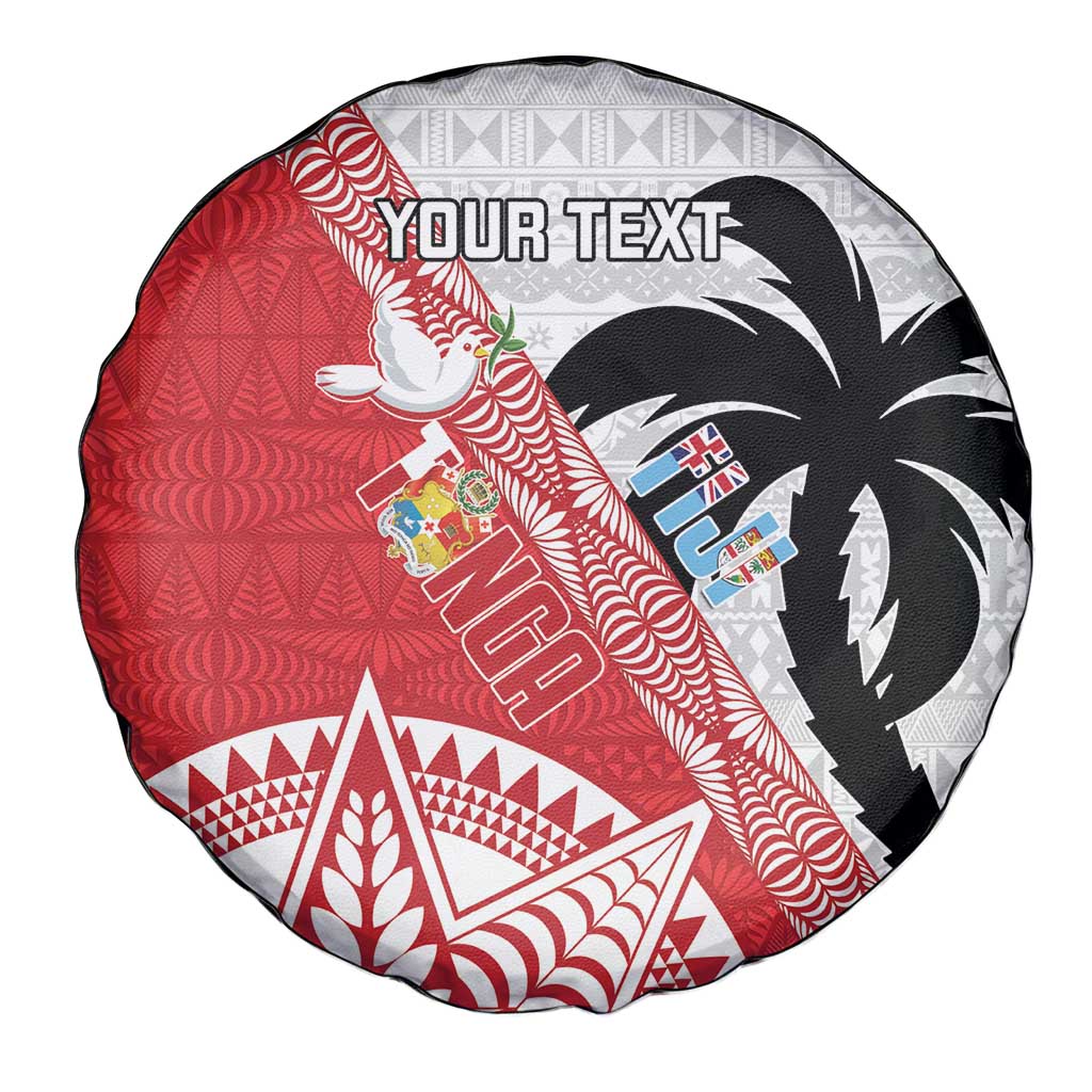 Fiji and Tonga Rugby Custom Spare Tire Cover Flying Fijians Ikale Tahi Together Pacific LT14 - Polynesian Pride