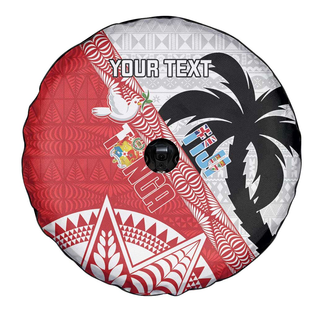 Fiji and Tonga Rugby Custom Spare Tire Cover Flying Fijians Ikale Tahi Together Pacific LT14 - Polynesian Pride