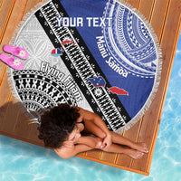 Fiji an Samoa Rugby Custom Beach Blanket Flying Fijians Manu Samoa Together Pacific LT14 - Polynesian Pride