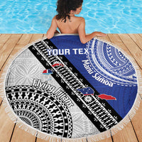 Fiji an Samoa Rugby Custom Beach Blanket Flying Fijians Manu Samoa Together Pacific LT14 - Polynesian Pride