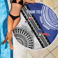 Fiji an Samoa Rugby Custom Beach Blanket Flying Fijians Manu Samoa Together Pacific LT14 - Polynesian Pride