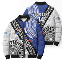 Fiji an Samoa Rugby Custom Bomber Puffer Jacket Flying Fijians Manu Samoa Together Pacific LT14 - Polynesian Pride