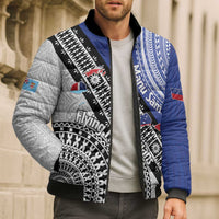 Fiji an Samoa Rugby Custom Bomber Puffer Jacket Flying Fijians Manu Samoa Together Pacific LT14 - Polynesian Pride
