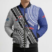 Fiji an Samoa Rugby Custom Bomber Puffer Jacket Flying Fijians Manu Samoa Together Pacific LT14 - Polynesian Pride