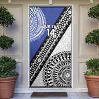 Fiji an Samoa Rugby Custom Door Cover Flying Fijians Manu Samoa Together Pacific LT14 Blue - Polynesian Pride