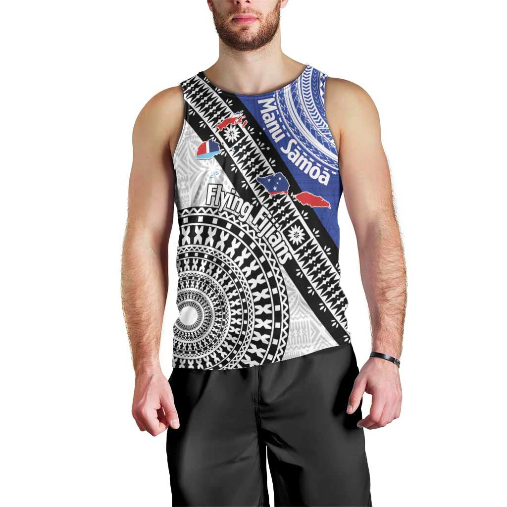 Fiji an Samoa Rugby Custom Men Tank Top Flying Fijians Manu Samoa Together Pacific LT14 - Polynesian Pride