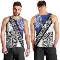 Fiji an Samoa Rugby Custom Men Tank Top Flying Fijians Manu Samoa Together Pacific LT14 - Polynesian Pride
